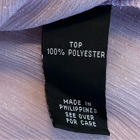 Vintage Y2K 90s A Byer Womens Sheer Fairy Top Sz S Metallic Boho Flutter Sleeves - Picture 7 of 7